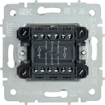 Выключатель IEK Brite BR-V20-2-10-K36