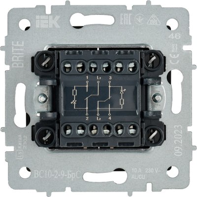 Выключатель IEK Brite BR-V20-2-10-K46