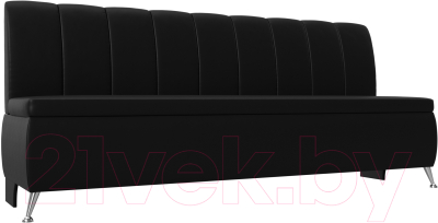 Скамья кухонная мягкая Лига Диванов Кантри 167 / 100157 (экокожа, черный) - фото