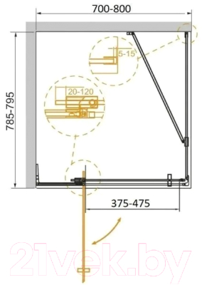 Душевой уголок Cezares SLIDER-AH-1-80-70/80-BR-GM