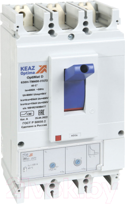 Выключатель автоматический КЭАЗ OptiMat D630H-TM320-УХЛ3 / 291473 - фото