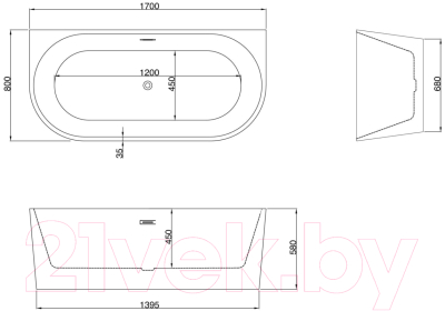 Ванна акриловая Grossman GR-17071M Cristal 170x80