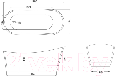 Ванна акриловая Grossman GR-2102 Galaxy 170x75