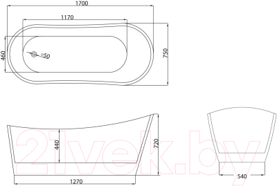 Ванна акриловая Grossman GR-2102M Galaxy 170x75