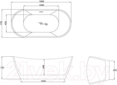 Ванна акриловая Grossman GR-2103M Galaxy 180x77