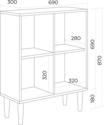 Стеллаж Monofix Одос 4 секции