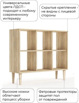 Стеллаж Monofix Одос Горизонтальный 6 секций