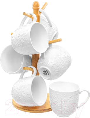 Набор кружек Elan Gallery Веточки-цветочки / 630082 - фото