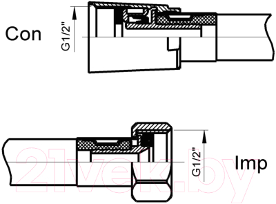 Душевой шланг Rubineta Con/Imp / 600057B