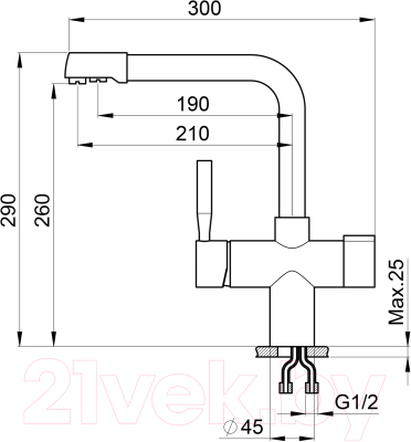 Смеситель Krona Brunnen H290 1 / КА-00006920