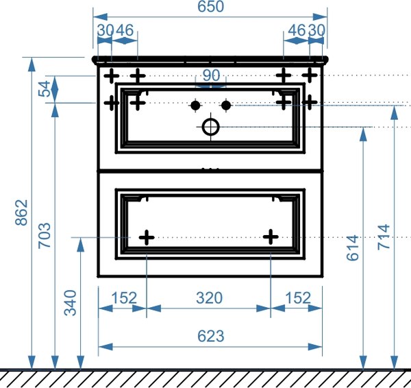 Тумба под умывальник Belux София НП 65-02