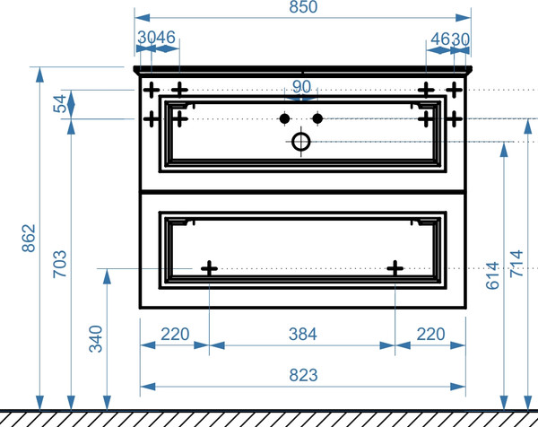 Тумба под умывальник Belux София НП 85-02
