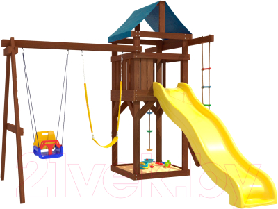 Игровой комплекс National Tree Company IgroWoods с качелями 3 в 1 / ДП-15 Premium - фото