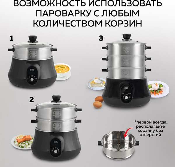 Пароварка стационарная GFGRIL GFS-11D