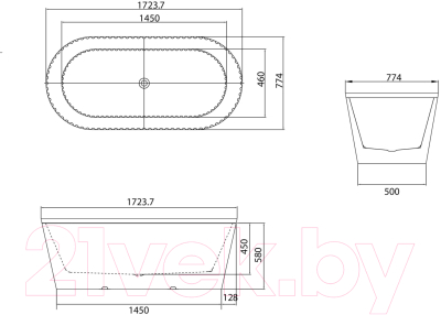 Ванна акриловая Grossman GR-27021MB Forta 170x75