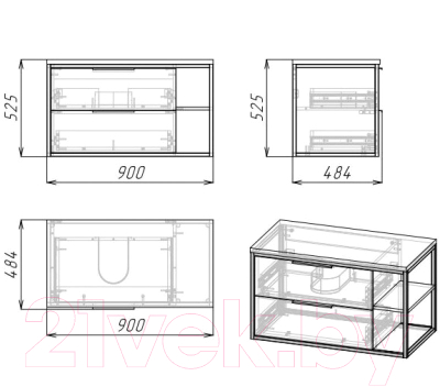 Тумба под умывальник Grossman Лофт 90 / 1090012