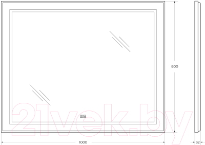 Зеркало BelBagno SPC-KRAFT-1000-800-LED-TCH-WARM