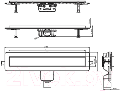 Трап для душа Berges Optim Line 600 / 090506