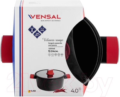 Кастрюля Vensal Velour Rouge / VS1046