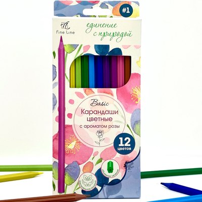 Набор цветных карандашей Полином Fine Line Basic BFP-12FR/B