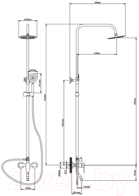 Душевая система со смесителем Potato P35310S