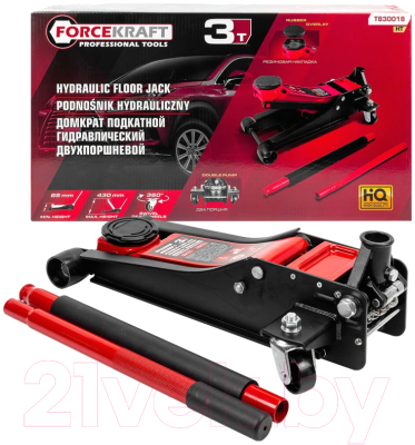 Подкатной домкрат ForceKraft FK-T830018 HT - фото