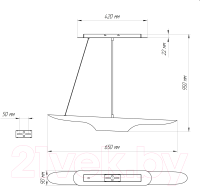 Потолочный светильник Элетех Мишель 60 НСБ 01-2x25-103 G9 / 1005405373