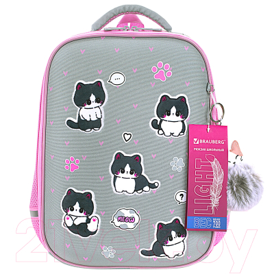 Школьный рюкзак Brauberg Light. Cat Patches / 272030