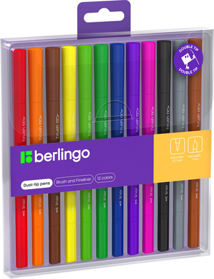 Фломастеры Berlingo Brush&Fineliner / BP_00112 - фото