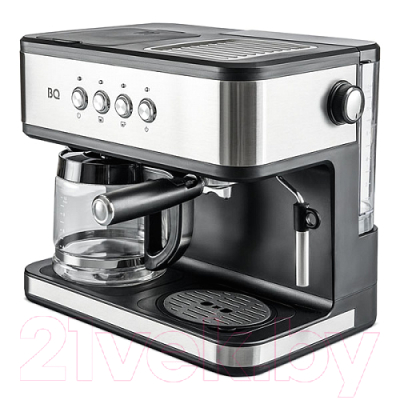 Кофеварка эспрессо BQ CM1005 2в1 (сталь/черный) - фото
