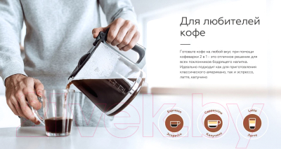 Кофеварка эспрессо BQ CM1005 2в1 (сталь/черный)