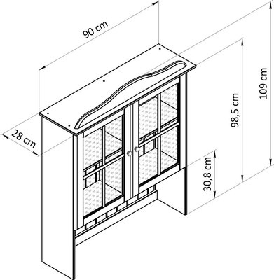 Шкаф с витриной Dipriz Lena Д.73043.7