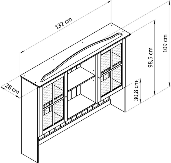 Шкаф навесной Dipriz Lena Д.73012.1