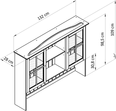 Шкаф навесной Dipriz Lena Д.73012.3
