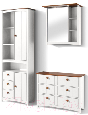 Шкаф с зеркалом для ванной Dipriz Paula Д.73045.1