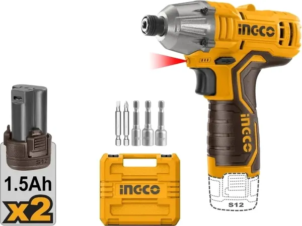 Аккумуляторный шуруповерт INGCO Ударный CIRLI12015 - фото