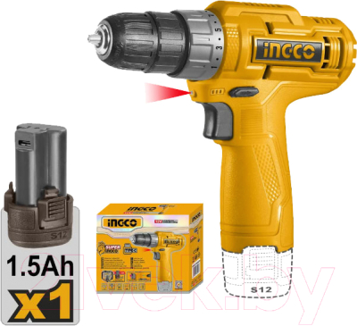 Аккумуляторная дрель-шуруповерт INGCO CDLI12428 - фото