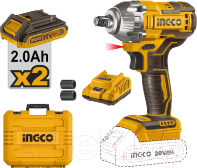 Аккумуляторный гайковерт INGCO Бесщеточный ударный CIWLI2038 - фото
