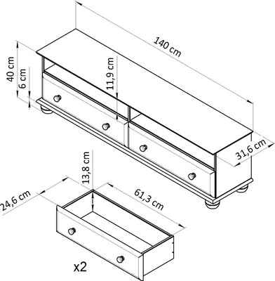 Тумба Dipriz Бритта / Д.50219.7 (сосна, без отделки)