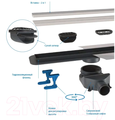 Трап для душа BelBagno BB-LD-LUCE-90-CR