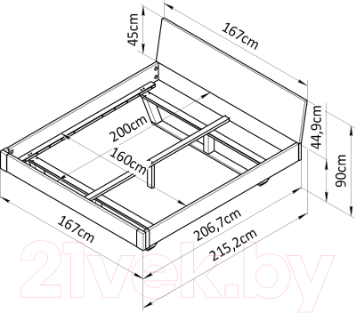 Двуспальная кровать Dipriz Дольче Вита 160x200 / Д.83125.1