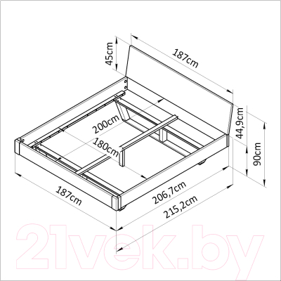 Двуспальная кровать Dipriz Дольче Вита 180x200 / Д.83126.1