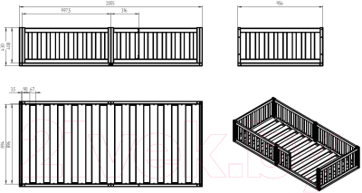 Кровать-тахта Dipriz Афина 90x200 / Д.80029.1