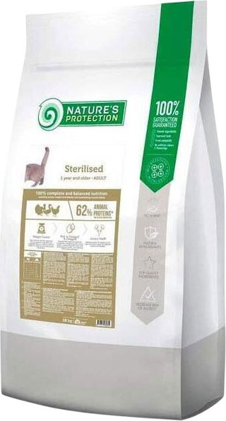 Сухой корм для кошек Nature's Protection Sterilised Poultry and Salmon / NPS47739 - фото