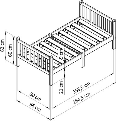 Односпальная кровать детская Dipriz Фиона Д.7551.1
