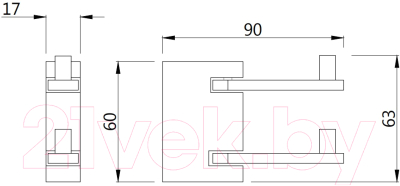 Крючок для ванной Artize Duos DUO-CHR-62761