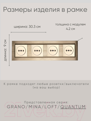 Рамка для выключателей и розеток Ovivo Quantum 405-330000-228