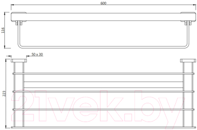 Полка для полотенца Artize Quadra QUA-CHR-61781