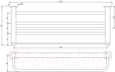 Полка для полотенца Artize Onyx ONY-CHR-59781