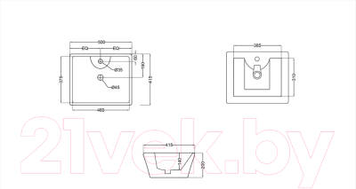 Умывальник Jaquar Fonte FNS-WHT-40931